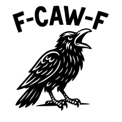 Obraz premium black crow screaming detailed monochrome vector illustration with bold lines concept of gothic halloween branding and spooky art