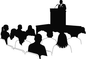 Black & White Silhouette School Vector Art