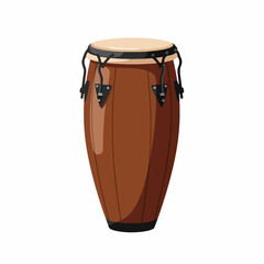 Detailed Handdrawn Ethnic Conga Drum Illustration Percussion Instrument Musical Equipment