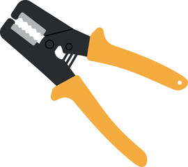 Professional wire stripper tool yellow orange handle electrical repair vector