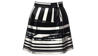 Stylish black and white striped skirt, perfect for a fashionable outfit