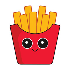 Vector art of cute french fries cartoon character illustration