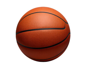 Obraz premium Basketball Close-Up Isolated, Detailed Texture and Sport Equipment on a Simple Setting