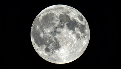 Stunning Full Moon in Space against a Deep Black Sky Background