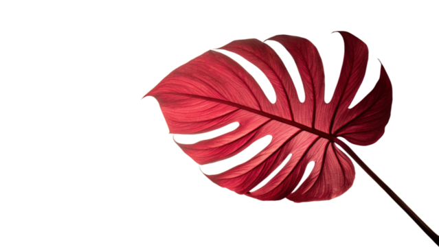 red feather tropical leaf on white background - Powered by Adobe