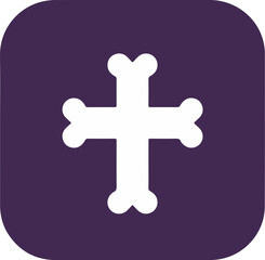 Obraz premium White cross with extended arms on dark purple background