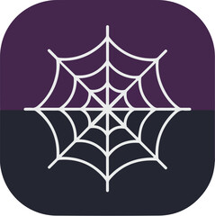 Minimalist spider web with deep purple and black background