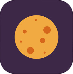 Obraz premium Astronomical illustration of an orange-hued planet with reddish-brown surface markings against a deep purple backdrop