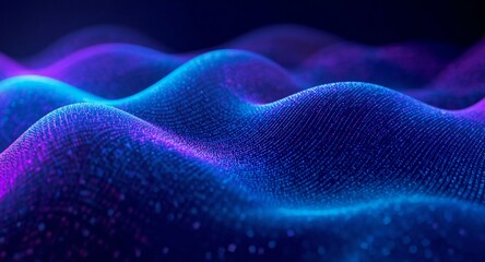 Futuristic abstract technology background with vibrant neon data waves, perfect for finance and corporate branding.