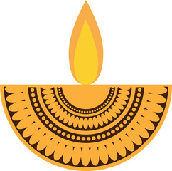 Vector decorative Diya for Diwali and Indian festivals
