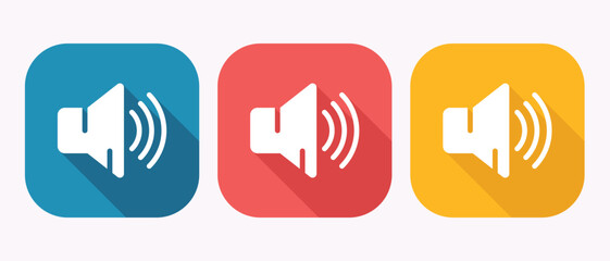 Set of Audio Volume Symbols for Presentation and Modern Application Interface Design
