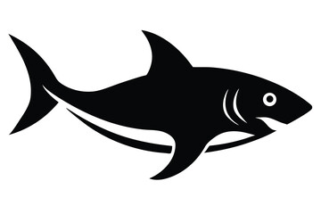 swimming shark silhouette vector icon