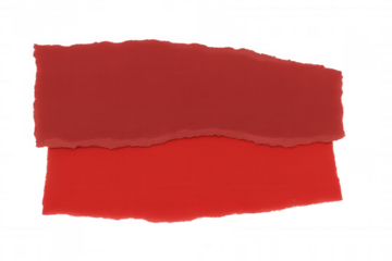 Red ripped paper layering over deeper red background with torn edge, abstract textured paper frame element