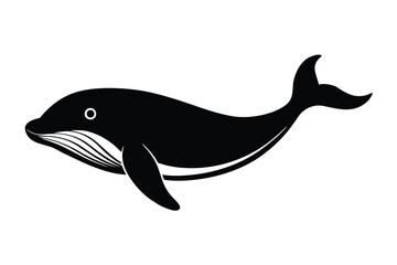 swimming whale silhouette vector icon