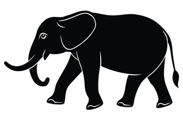 walking elephant silhouette vector icon