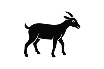 walking goat silhouette vector icon