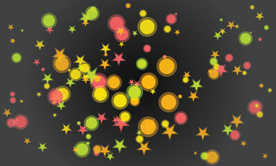 Simple cartoon night sky with star and red cloud graphics