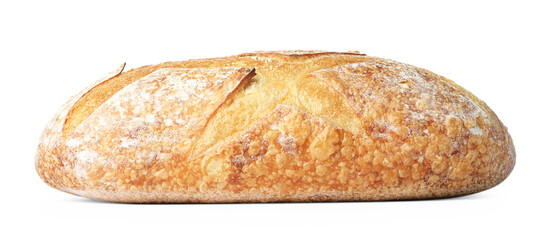 Loaf of fresh bread isolated on white