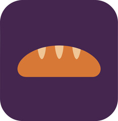 Single loaf of artisanal bread with diagonal slashes on deep purple background