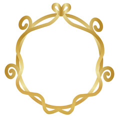 Ornate Golden Frame with Ribbon Detail