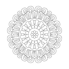 Intricate circular floral mandala outline design