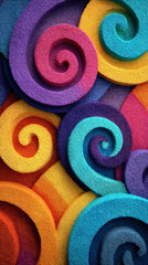 PhoneWallpaper of Playful bright candy swirl abstract pattern background with fun and vibrant mood