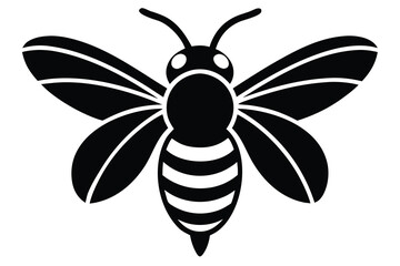 flying bee silhouette vector icon