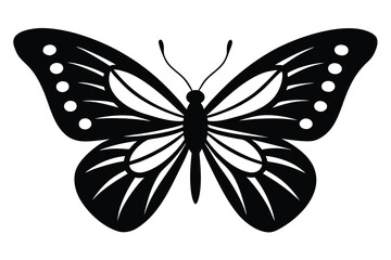 flying butterfly silhouette vector icon