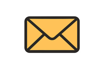 Mail icon in trendy filled line style for web, logo, app, and UI design. Vector illustration of an envelope for email, message, or contact concepts. Isolated graphic element.