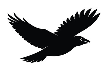 Fototapeta premium flying crow (1) silhouette vector icon