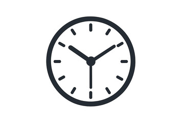 Clock icon vector. Simple watch symbol in trendy flat style. Time concept illustration for web, logo, app, UI design. Timer, deadline, schedule, minute pictogram isolated.