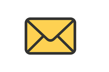 Mail icon in trendy filled line style. Email envelope symbol for web, logo, app, and UI design. Vector graphic for communication, message, contact, and newsletter concepts.
