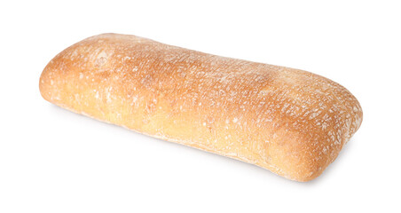 One tasty fresh ciabatta isolated on white