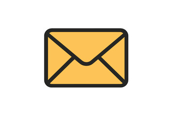 Mail envelope icon for email. Vector graphic for web, app, UI, UX design. Symbol for message, communication, contact. Simple flat line art illustration. Post letter concept.