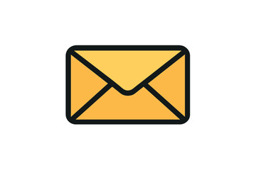Mail icon in trendy filled line style. Envelope symbol for web, logo, app, and UI design. Vector illustration of an email or message pictogram, isolated on white background.