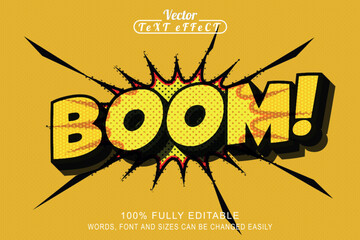 Boom comic speech bubble with exclamation mark isolated on transparent background