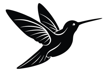 flying hummingbird silhouette vector icon