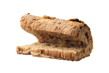 Piece of tasty ciabatta isolated on white