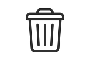 Trash icon vector, delete and remove symbol, filled line style garbage bin for web design, app UI, logo, user interface element, isolated on white background