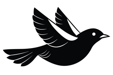 flying robin silhouette vector icon
