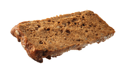 Piece of tasty rye ciabatta isolated on white
