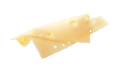 Piece of tasty cheese isolated on white