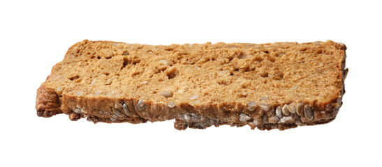 Piece of tasty rye ciabatta isolated on white