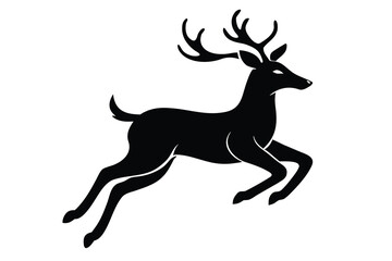 leaping deer silhouette vector icon