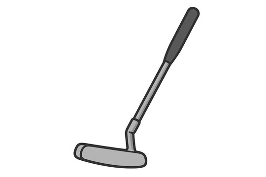 Golf putter club icon for sport game. Vector illustration of professional golf equipment for competition or leisure activity on the green. Simple cartoon symbol design element. - Powered by Adobe