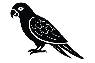 perched parrot silhouette vector icon