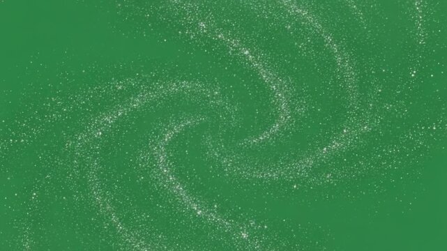 Swirling galaxy on green: A mesmerizing cosmic spiral dances across a vibrant green canvas, sparking curiosity and wonder.
