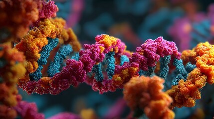 Advanced molecular modeling of cervical cancer cell DNA damage showing mutated strands chromosomal instability under high magnification biomedical research render
