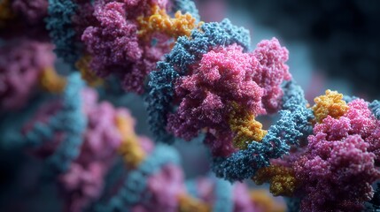 Advanced molecular modeling of cervical cancer cell DNA damage showing mutated strands chromosomal instability under high magnification biomedical research render