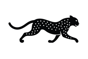 running cheetah silhouette vector icon